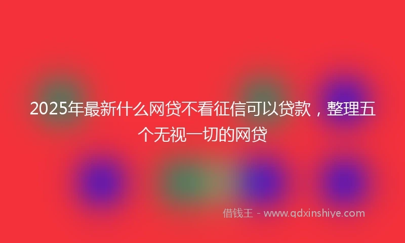 2025年最新什么网贷不看征信可以贷款，整理五个无视一切的网贷