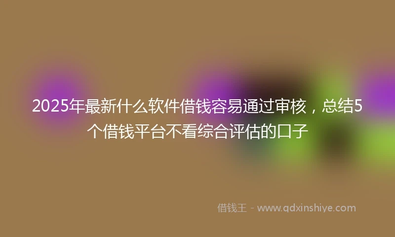 2025年最新什么软件借钱容易通过审核，总结5个借钱平台不看综合评估的口子