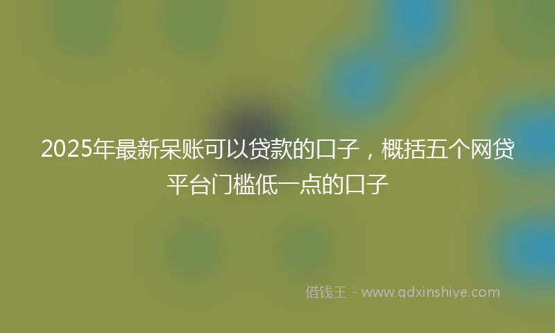 2025年最新呆账可以贷款的口子，概括五个网贷平台门槛低一点的口子
