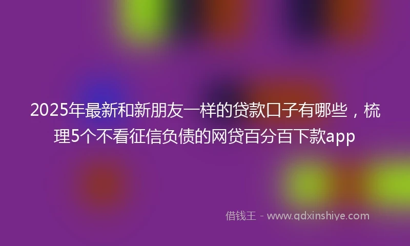 2025年最新和新朋友一样的贷款口子有哪些，梳理5个不看征信负债的网贷百分百下款app