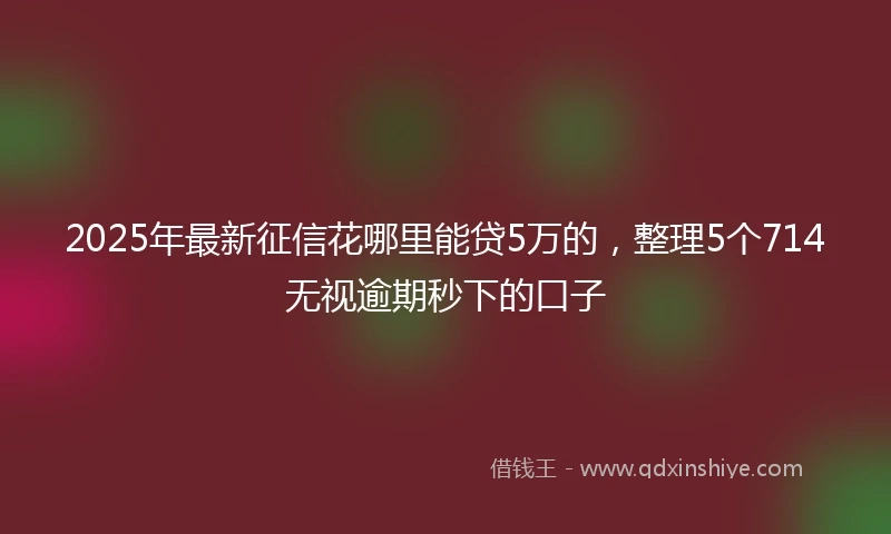 2025年最新征信花哪里能贷5万的，整理5个714无视逾期秒下的口子