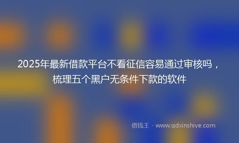 2025年最新借款平台不看征信容易通过审核吗，梳理五个黑户无条件下款的软件