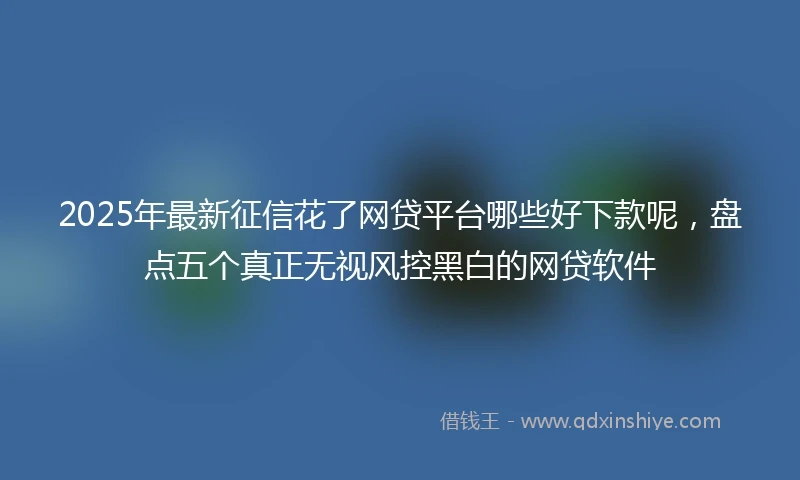 2025年最新征信花了网贷平台哪些好下款呢，盘点五个真正无视风控黑白的网贷软件