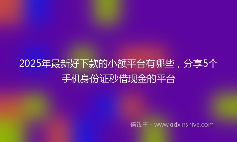 2025年最新好下款的小额平台有哪些，分享5个手机身份证秒借现金的平台