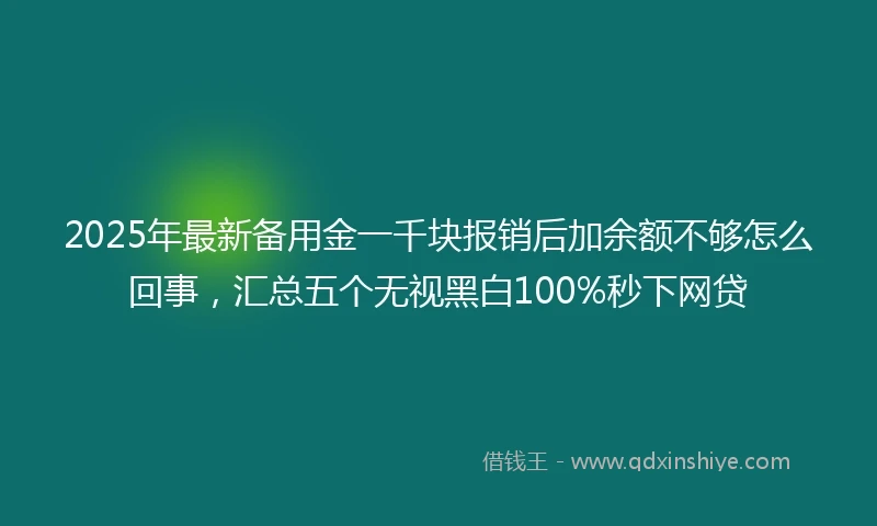 2025年最新备用金一千块报销后加余额不够怎么回事，汇总五个无视黑白100%秒下网贷