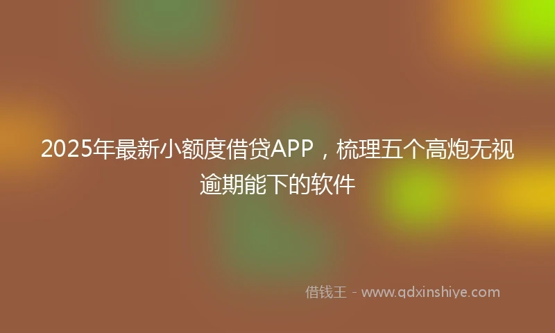 2025年最新小额度借贷APP，梳理五个高炮无视逾期能下的软件