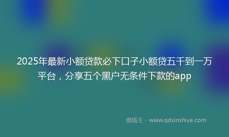 2025年最新小额贷款必下口子小额贷五千到一万平台，分享五个黑户无条件下款的app