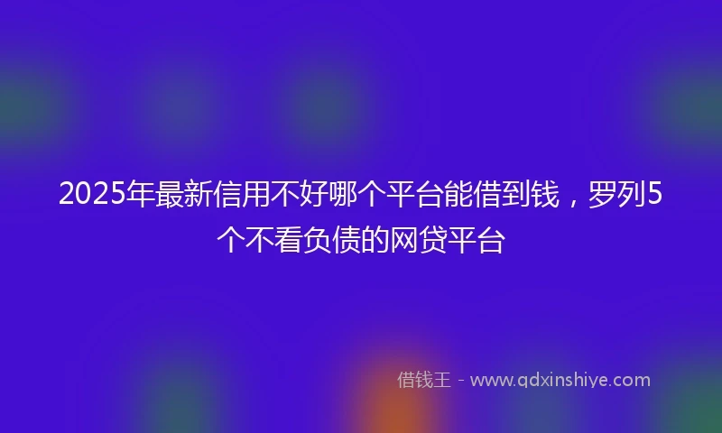2025年最新信用不好哪个平台能借到钱，罗列5个不看负债的网贷平台