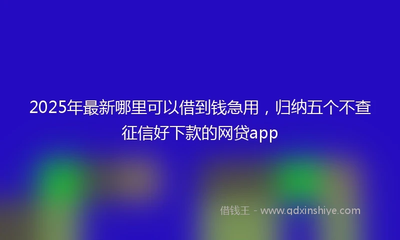 2025年最新哪里可以借到钱急用，归纳五个不查征信好下款的网贷app