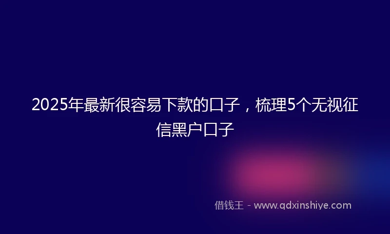 2025年最新很容易下款的口子，梳理5个无视征信黑户口子