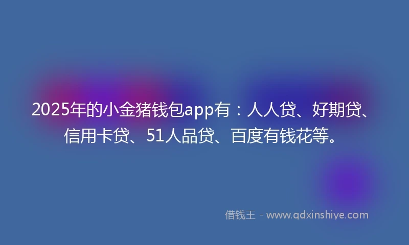 2025年的小金猪钱包app有：人人贷、好期贷、信用卡贷、51人品贷、百度有钱花等。