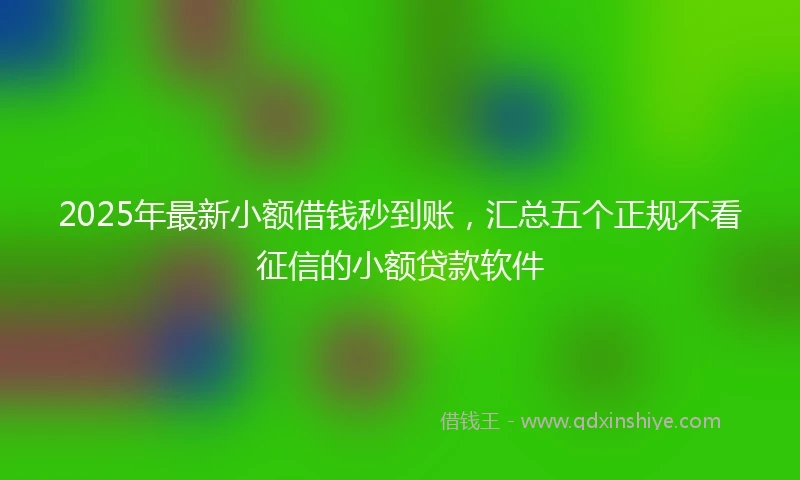 2025年最新小额借钱秒到账，汇总五个正规不看征信的小额贷款软件
