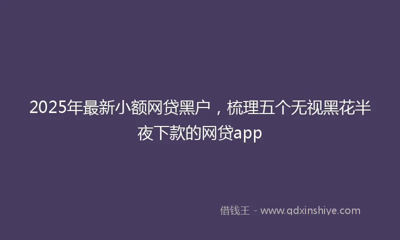 2025年最新小额网贷黑户，梳理五个无视黑花半夜下款的网贷app