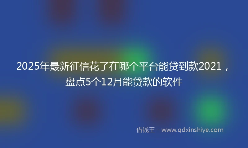2025年最新征信花了在哪个平台能贷到款2021，盘点5个12月能贷款的软件