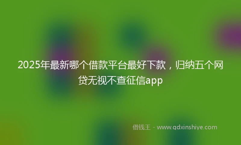 2025年最新哪个借款平台最好下款，归纳五个网贷无视不查征信app