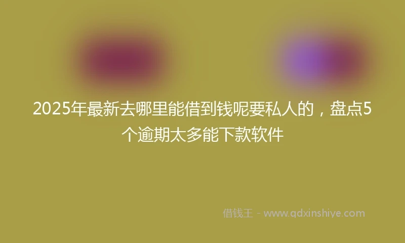 2025年最新去哪里能借到钱呢要私人的，盘点5个逾期太多能下款软件