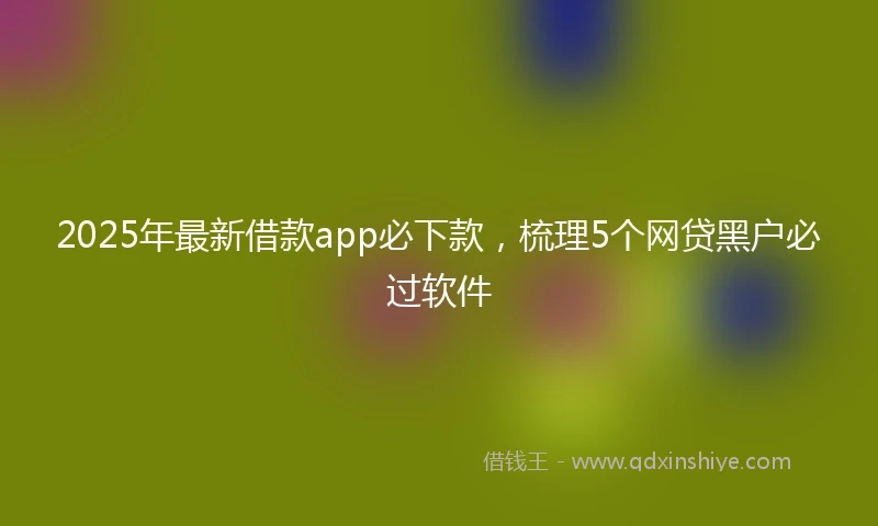 2025年最新借款app必下款，梳理5个网贷黑户必过软件