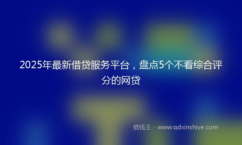 2025年最新借贷服务平台，盘点5个不看综合评分的网贷