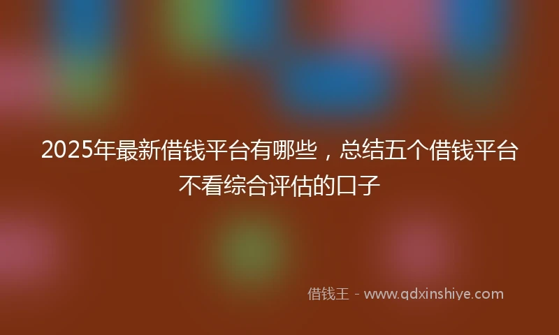2025年最新借钱平台有哪些，总结五个借钱平台不看综合评估的口子