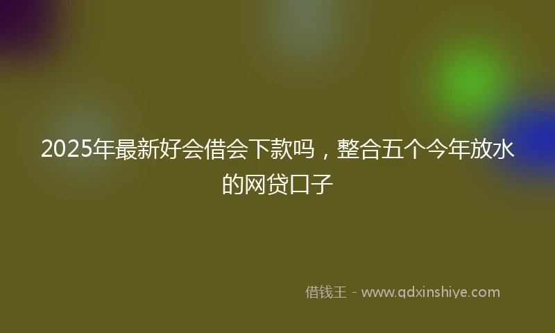 2025年最新好会借会下款吗，整合五个今年放水的网贷口子