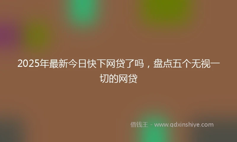 2025年最新今日快下网贷了吗，盘点五个无视一切的网贷
