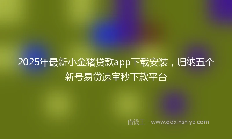 2025年最新小金猪贷款app下载安装，归纳五个新号易贷速审秒下款平台