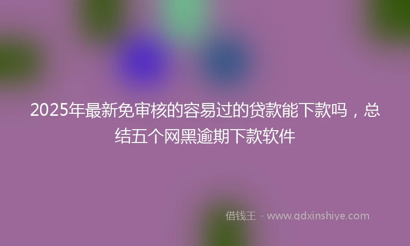 2025年最新免审核的容易过的贷款能下款吗，总结五个网黑逾期下款软件