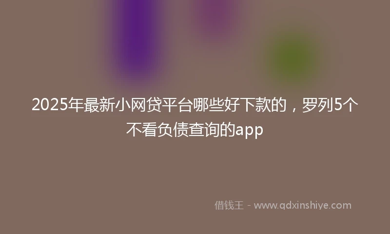 2025年最新小网贷平台哪些好下款的，罗列5个不看负债查询的app
