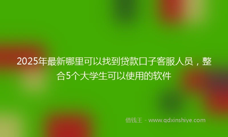 2025年最新哪里可以找到贷款口子客服人员，整合5个大学生可以使用的软件