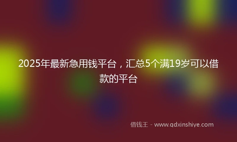 2025年最新急用钱平台，汇总5个满19岁可以借款的平台