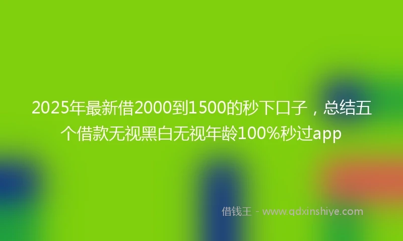 2025年最新借2000到1500的秒下口子，总结五个借款无视黑白无视年龄100%秒过app