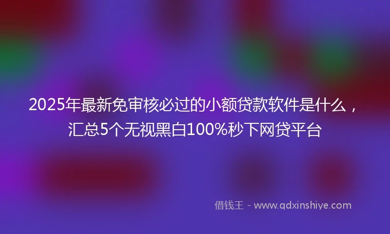 2025年最新免审核必过的小额贷款软件是什么，汇总5个无视黑白100%秒下网贷平台