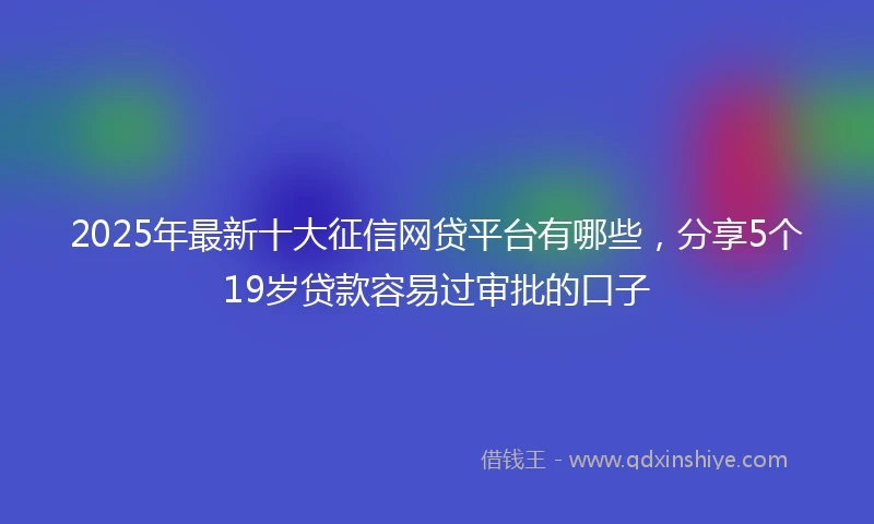 2025年最新十大征信网贷平台有哪些，分享5个19岁贷款容易过审批的口子
