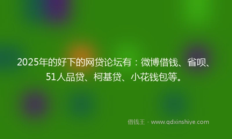 2025年的好下的网贷论坛有：微博借钱、省呗、51人品贷、柯基贷、小花钱包等。