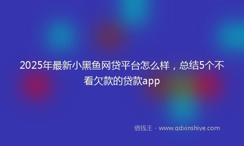 2025年最新小黑鱼网贷平台怎么样，总结5个不看欠款的贷款app