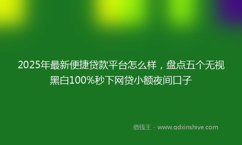 2025年最新便捷贷款平台怎么样，盘点五个无视黑白100%秒下网贷小额夜间口子