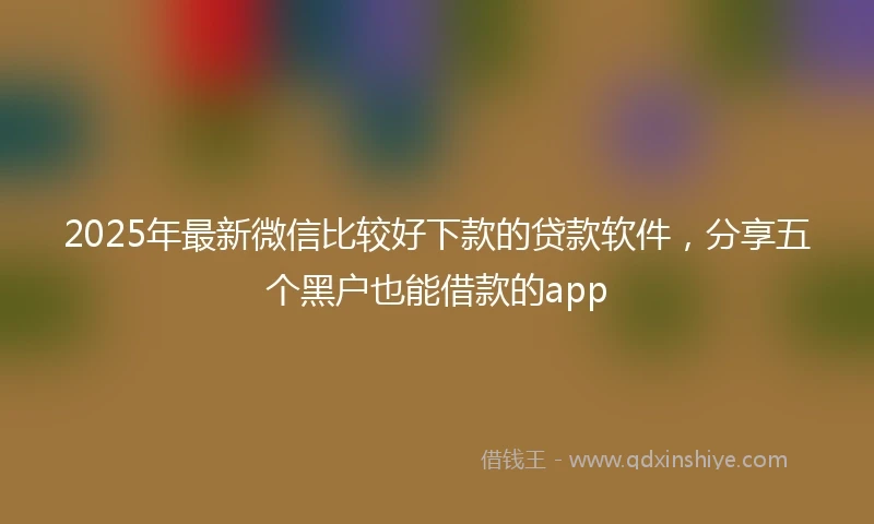 2025年最新微信比较好下款的贷款软件，分享五个黑户也能借款的app
