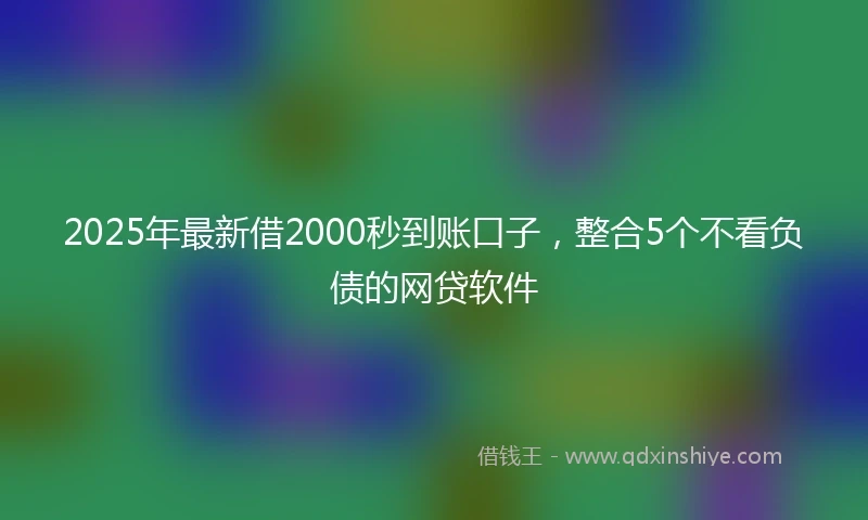 2025年最新借2000秒到账口子，整合5个不看负债的网贷软件