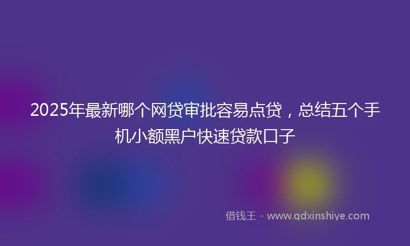 2025年最新哪个网贷审批容易点贷，总结五个手机小额黑户快速贷款口子