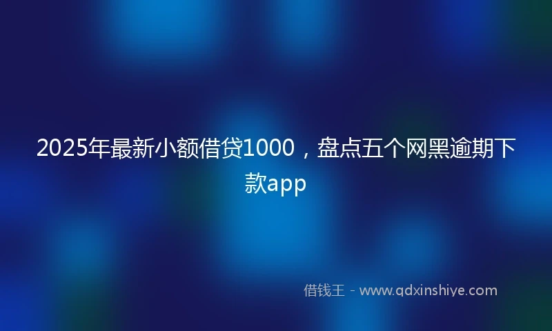 2025年最新小额借贷1000，盘点五个网黑逾期下款app