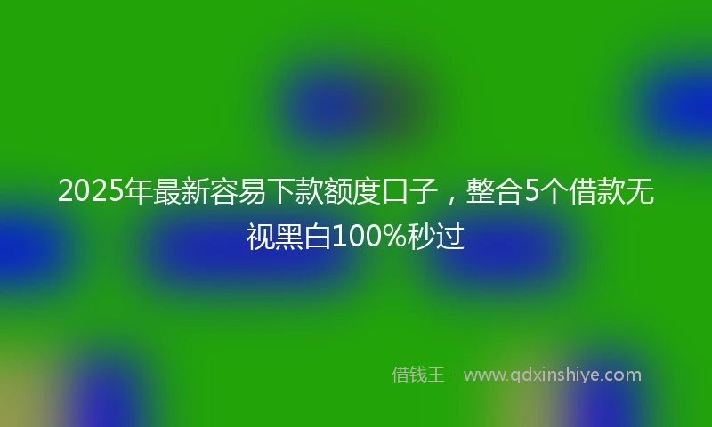 2025年最新容易下款额度口子，整合5个借款无视黑白100%秒过
