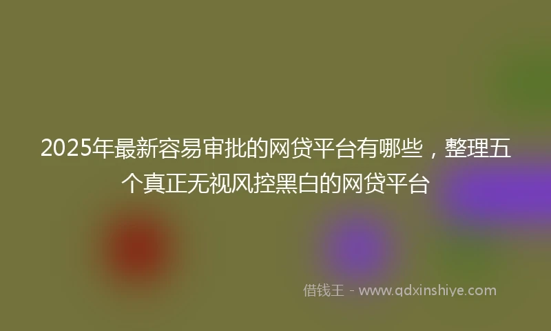 2025年最新容易审批的网贷平台有哪些，整理五个真正无视风控黑白的网贷平台