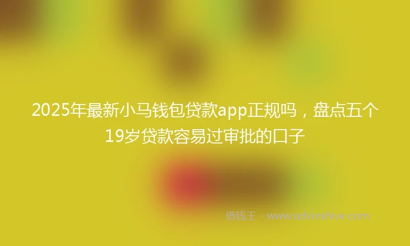 2025年最新小马钱包贷款app正规吗，盘点五个19岁贷款容易过审批的口子