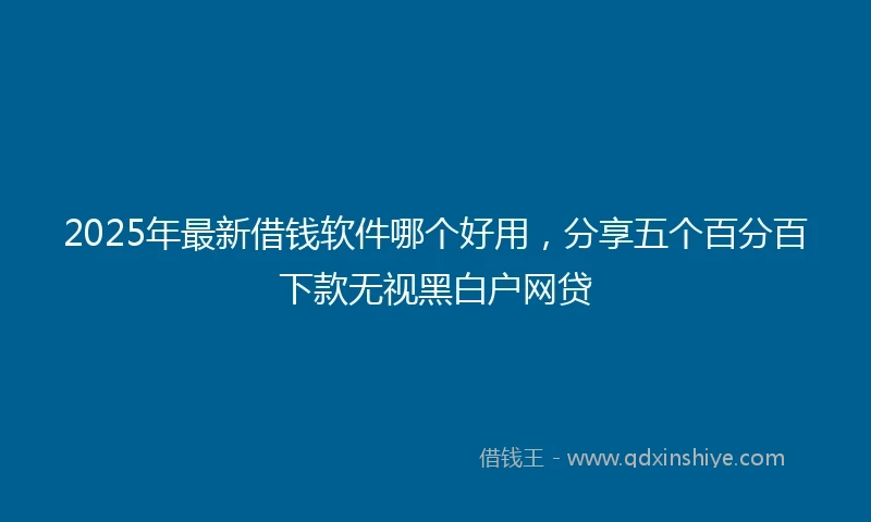 2025年最新借钱软件哪个好用，分享五个百分百下款无视黑白户网贷