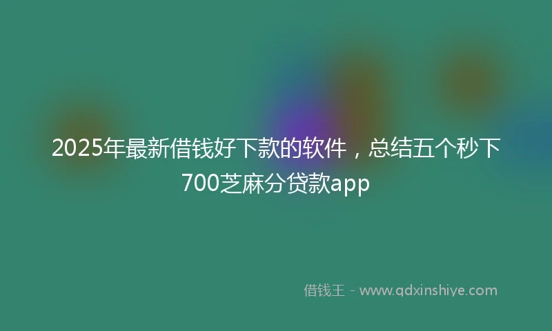 2025年最新借钱好下款的软件，总结五个秒下700芝麻分贷款app