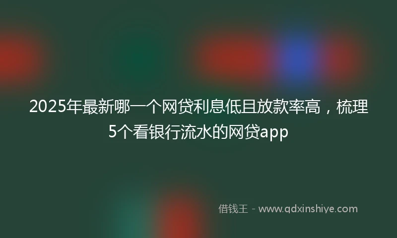 2025年最新哪一个网贷利息低且放款率高，梳理5个看银行流水的网贷app