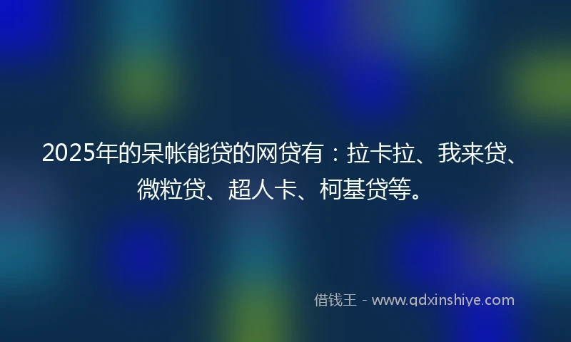 2025年的呆帐能贷的网贷有：拉卡拉、我来贷、微粒贷、超人卡、柯基贷等。