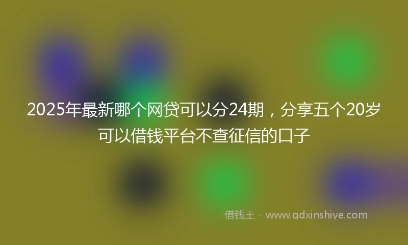 2025年最新哪个网贷可以分24期，分享五个20岁可以借钱平台不查征信的口子