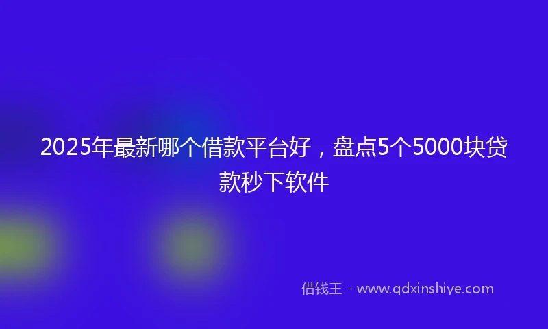 2025年最新哪个借款平台好，盘点5个5000块贷款秒下软件