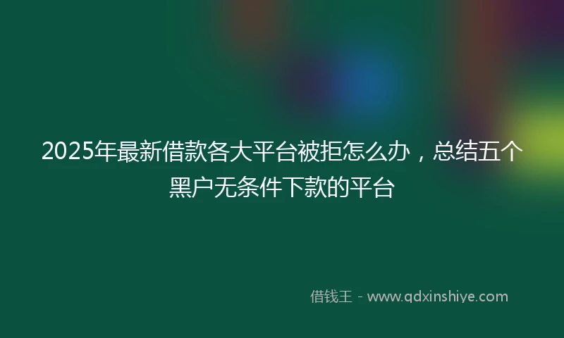 2025年最新借款各大平台被拒怎么办，总结五个黑户无条件下款的平台